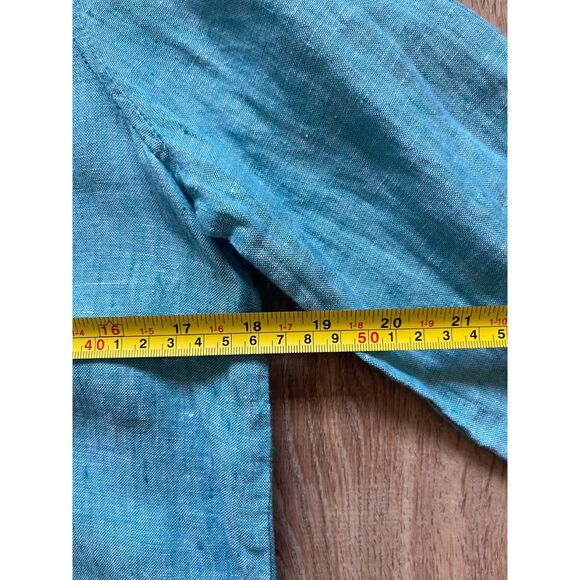 J. CREW x Baird McNutt Irish Linen Blue Button Up Shirt Top Women's Size 2 - Picture 9 of 10